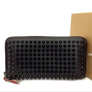 Christian Louboutin Panettone Spike Leather Zippy Wallet +Dust Bag +Box+More